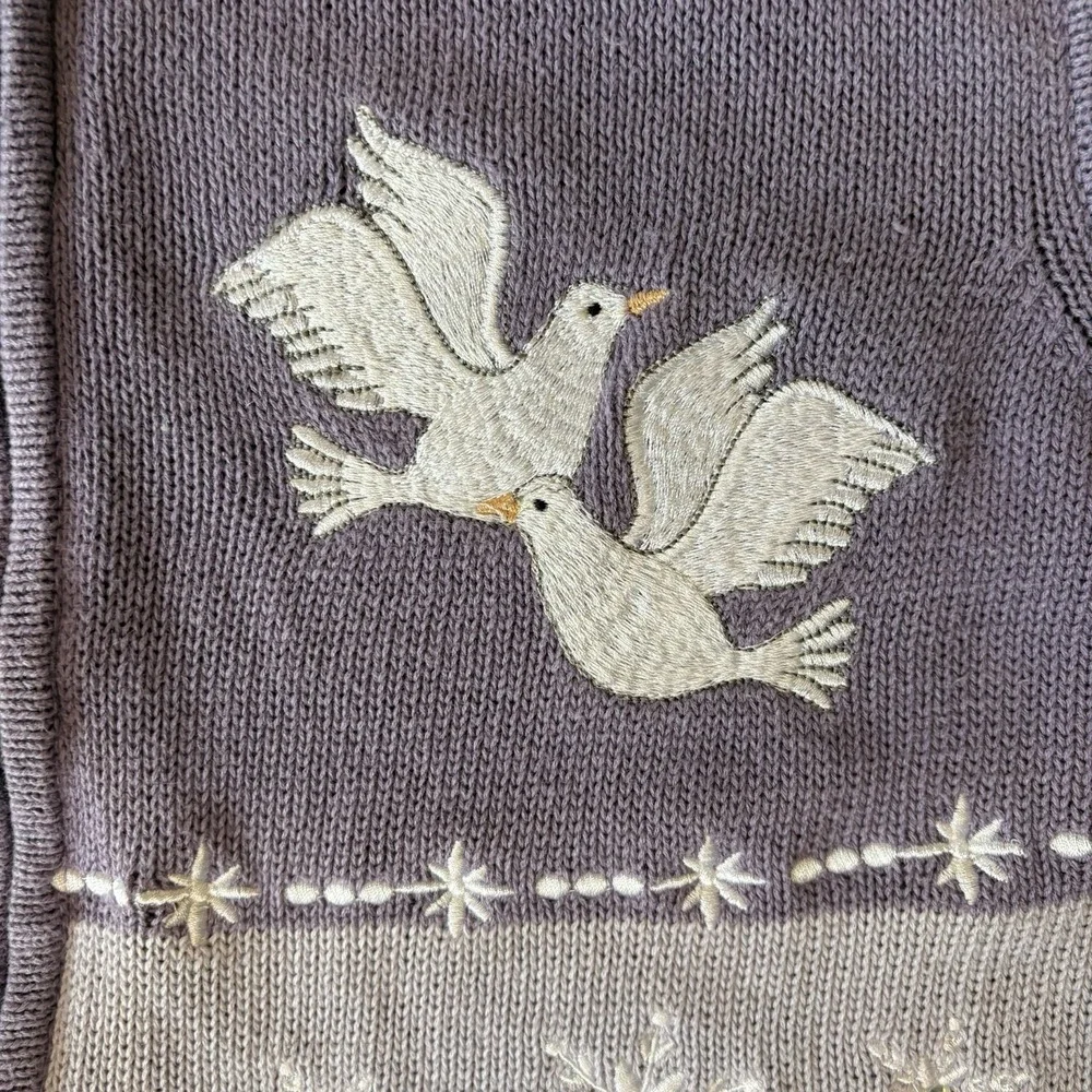Blair Sweater Vest Vintage Women's Embroidered Knit Zip Size Large Cozycore